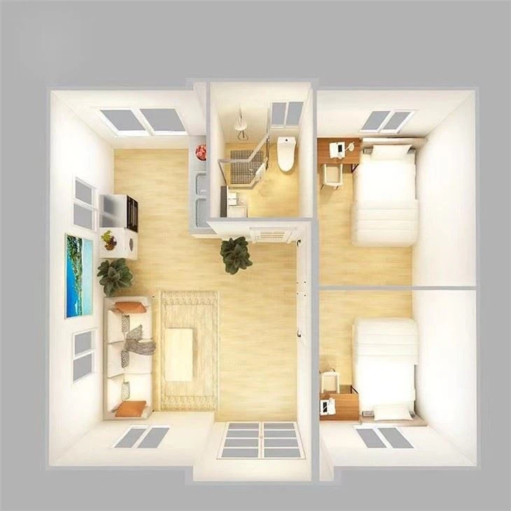 Foldable Prefab Home With Toilet